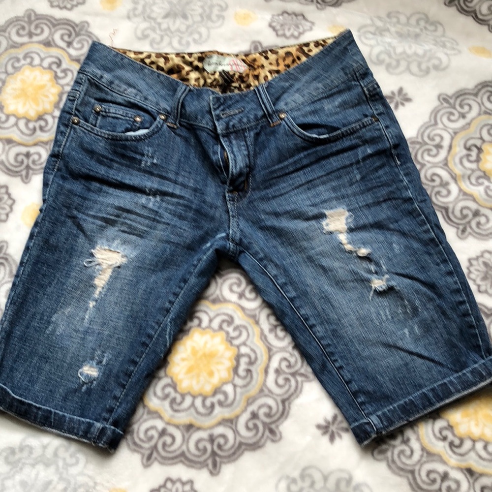 Distressed Jean Board Shorts